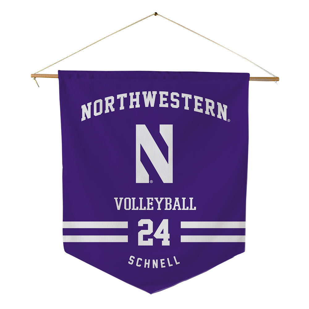 Northwestern - NCAA Women's Volleyball : Cate Schnell - Pennant - 18" x 21"-0