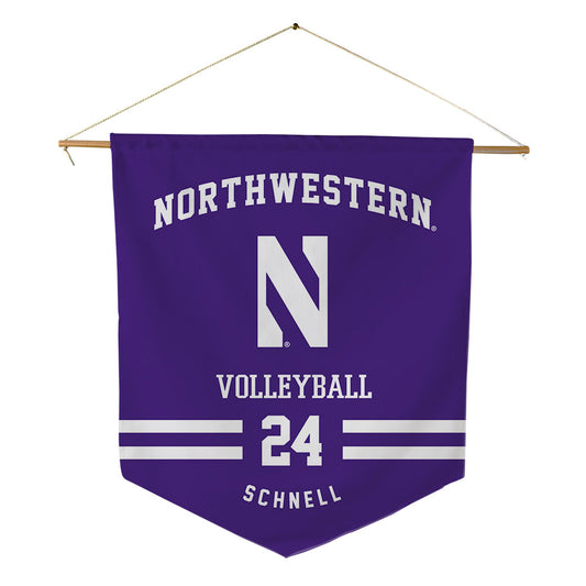 Northwestern - NCAA Women's Volleyball : Cate Schnell - Pennant - 18" x 21"-0