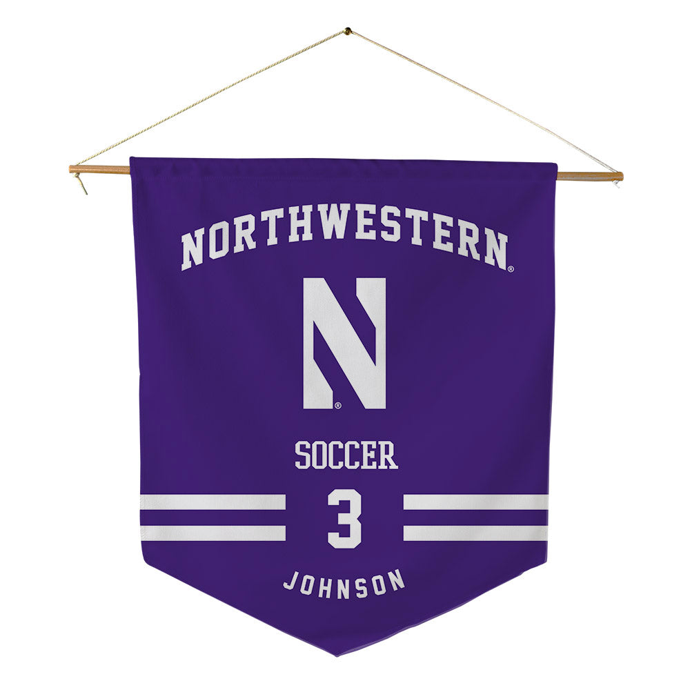 Northwestern - NCAA Men's Soccer : Andrew Johnson - Pennant - 18" x 21"-0