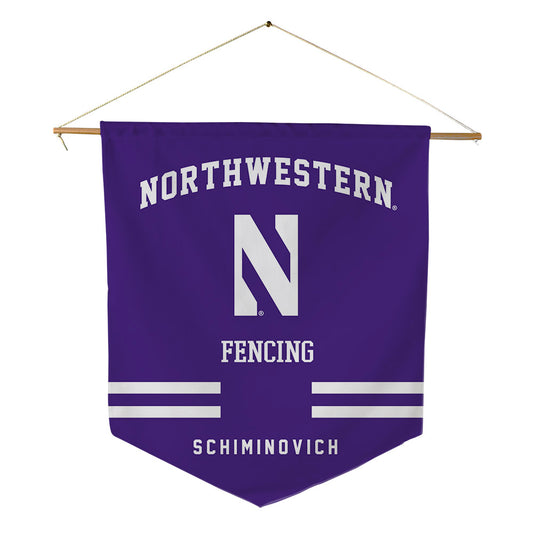 Northwestern - NCAA Women's Fencing : Sophia Schiminovich - Pennant - 18" x 21"-0