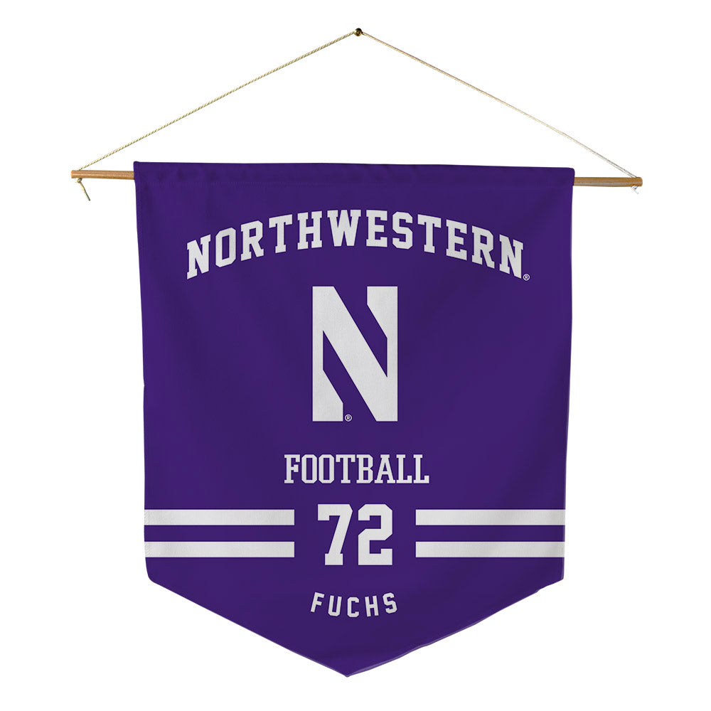 Northwestern - NCAA Football : Jack Fuchs - Pennant - 18" x 21"-0