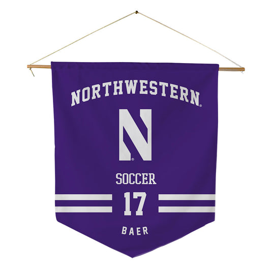 Northwestern - NCAA Men's Soccer : Gavin Baer - Pennant - 18" x 21"-0