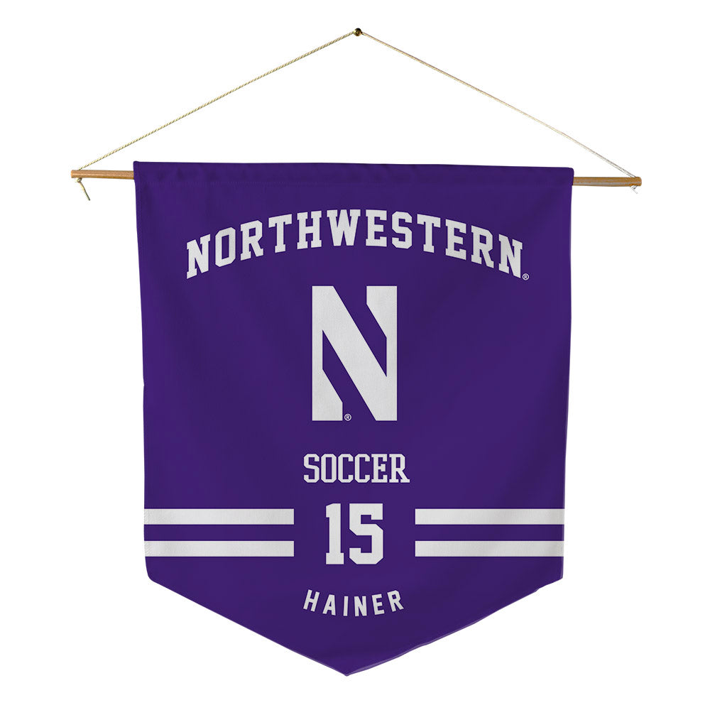 Northwestern - NCAA Men's Soccer : Doug Hainer - Pennant - 18" x 21"-0
