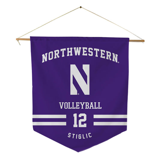 Northwestern - NCAA Women's Volleyball : Mara Stiglic - Pennant - 18" x 21"-0