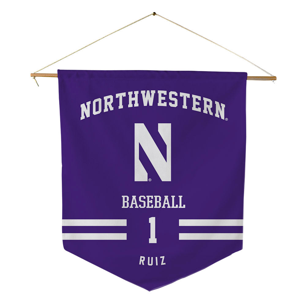 Northwestern - NCAA Baseball : Noah Ruiz - Pennant - 18" x 21"-0