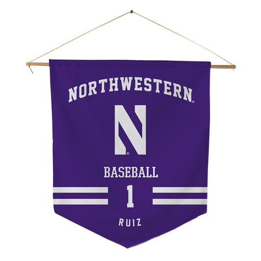 Northwestern - NCAA Baseball : Noah Ruiz - Pennant - 18" x 21"-0