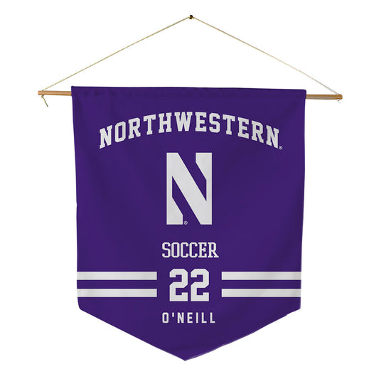 Northwestern - NCAA Men's Soccer : Aidan O'Neill - Pennant - 18" x 21"-0
