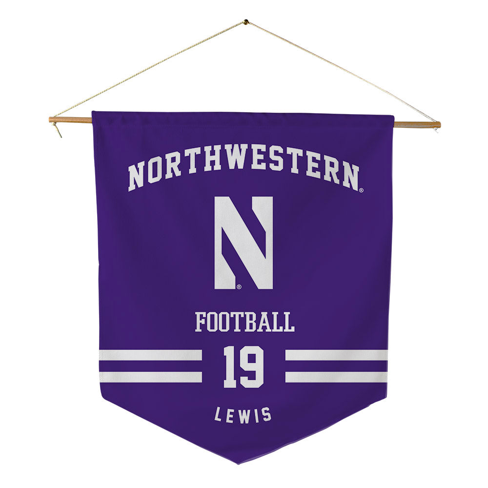 Northwestern - NCAA Football : J.J. Lewis - Pennant - 18" x 21"-0