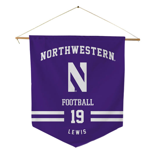 Northwestern - NCAA Football : J.J. Lewis - Pennant - 18" x 21"-0