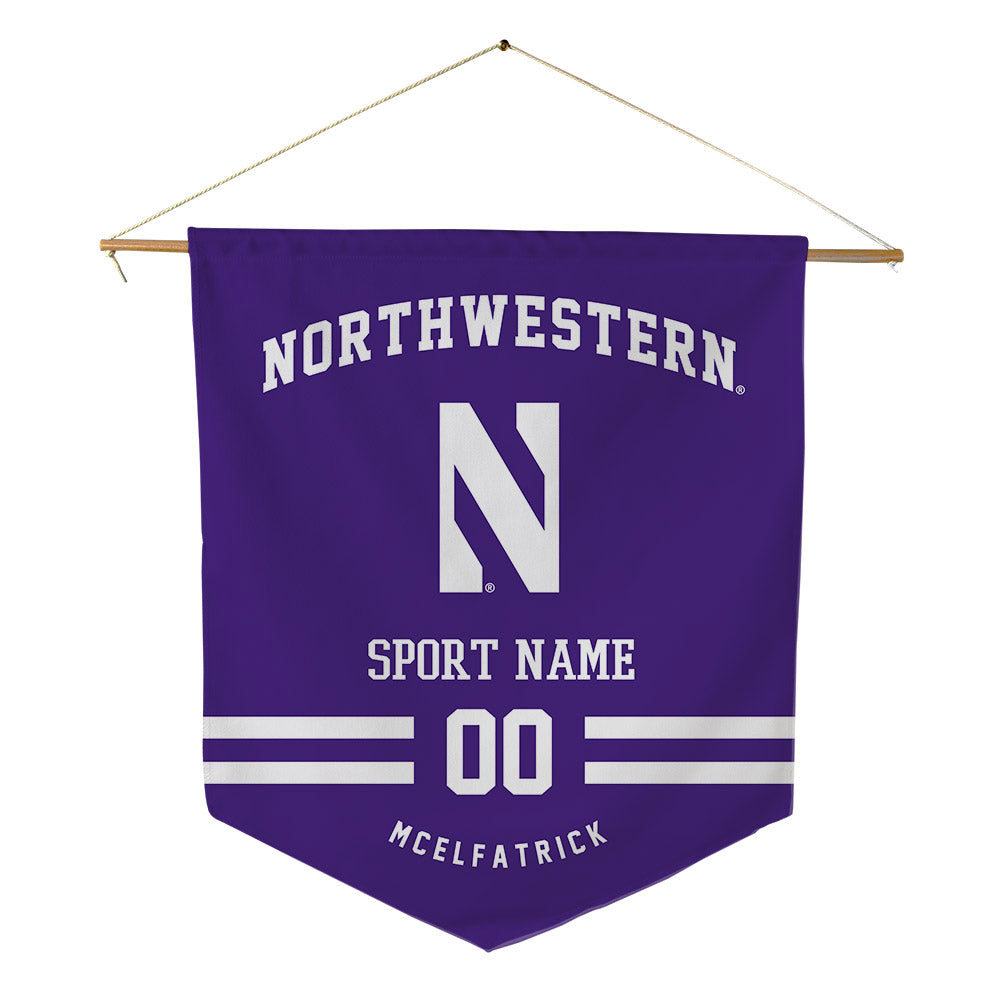 Northwestern - NCAA Baseball : Owen McElfatrick - Pennant - 18" x 21"-0