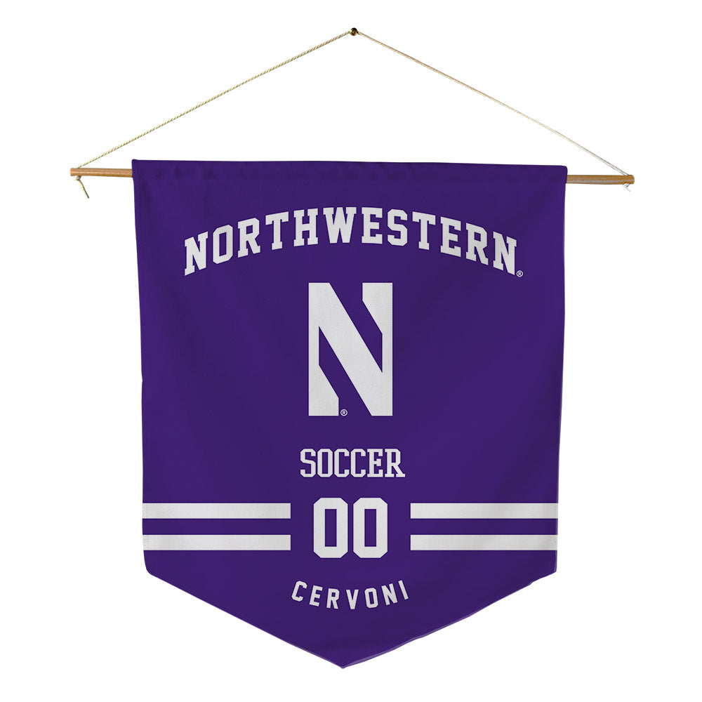 Northwestern - NCAA Men's Soccer : Gino Cervoni - Pennant - 18" x 21"-0