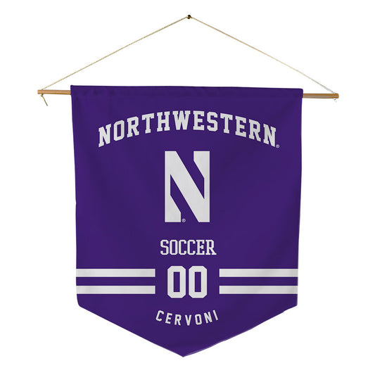 Northwestern - NCAA Men's Soccer : Gino Cervoni - Pennant - 18" x 21"-0