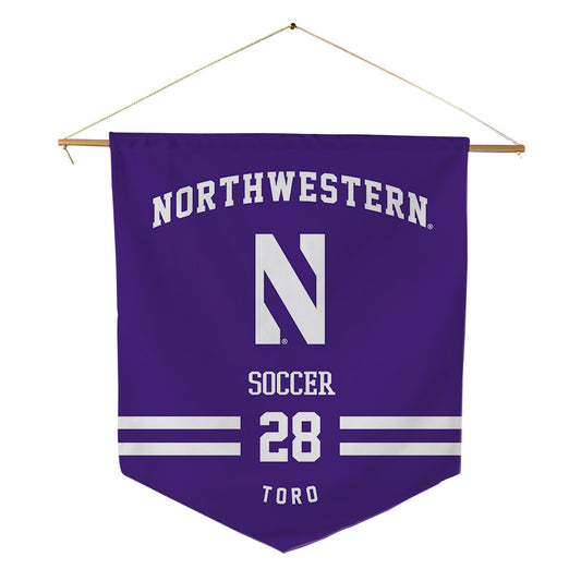 Northwestern - NCAA Men's Soccer : Luca Toro - Pennant - 18" x 21"-0