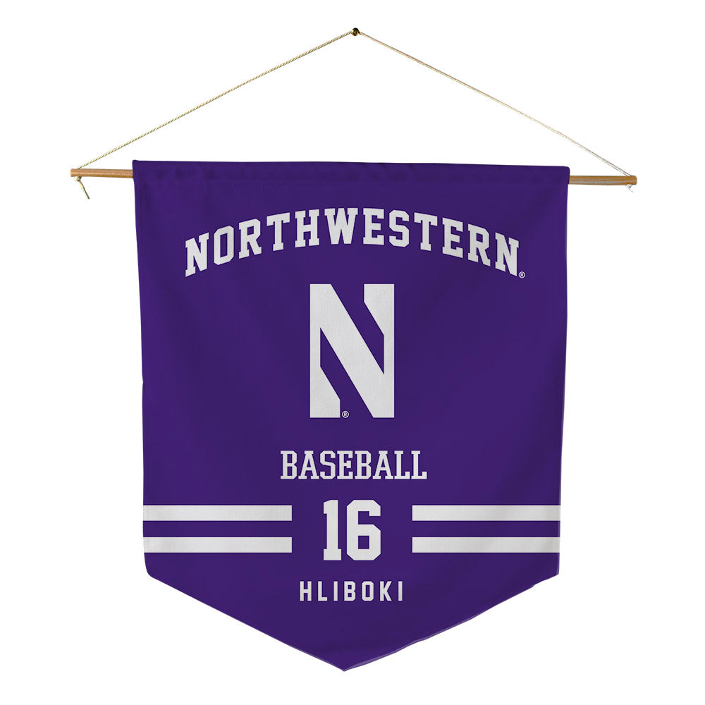 Northwestern - NCAA Baseball : Sam Hliboki - Pennant - 18" x 21"-0