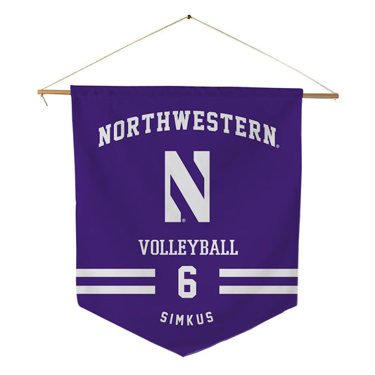 Northwestern - NCAA Women's Volleyball : Bella Simkus - Pennant - 18" x 21"-0