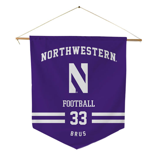 Northwestern - NCAA Football : Braydon Brus - Pennant - 18" x 21"-0