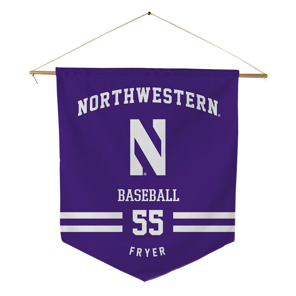 Northwestern - NCAA Baseball : Justin Fryer - Pennant - 18" x 21"-0