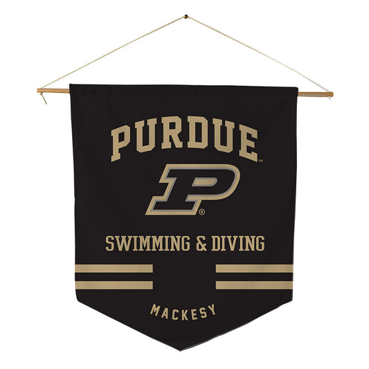 Purdue - NCAA Men's Swimming & Diving : Evan Mackesy - Pennant - 18" x 21"-0