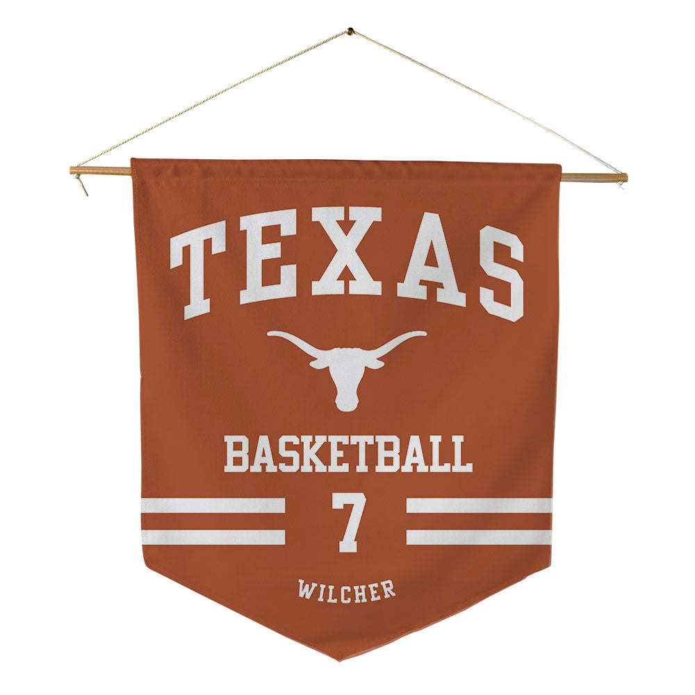 Texas - NCAA Men's Basketball : Simeon Wilcher - Pennant - 18" x 21"-0