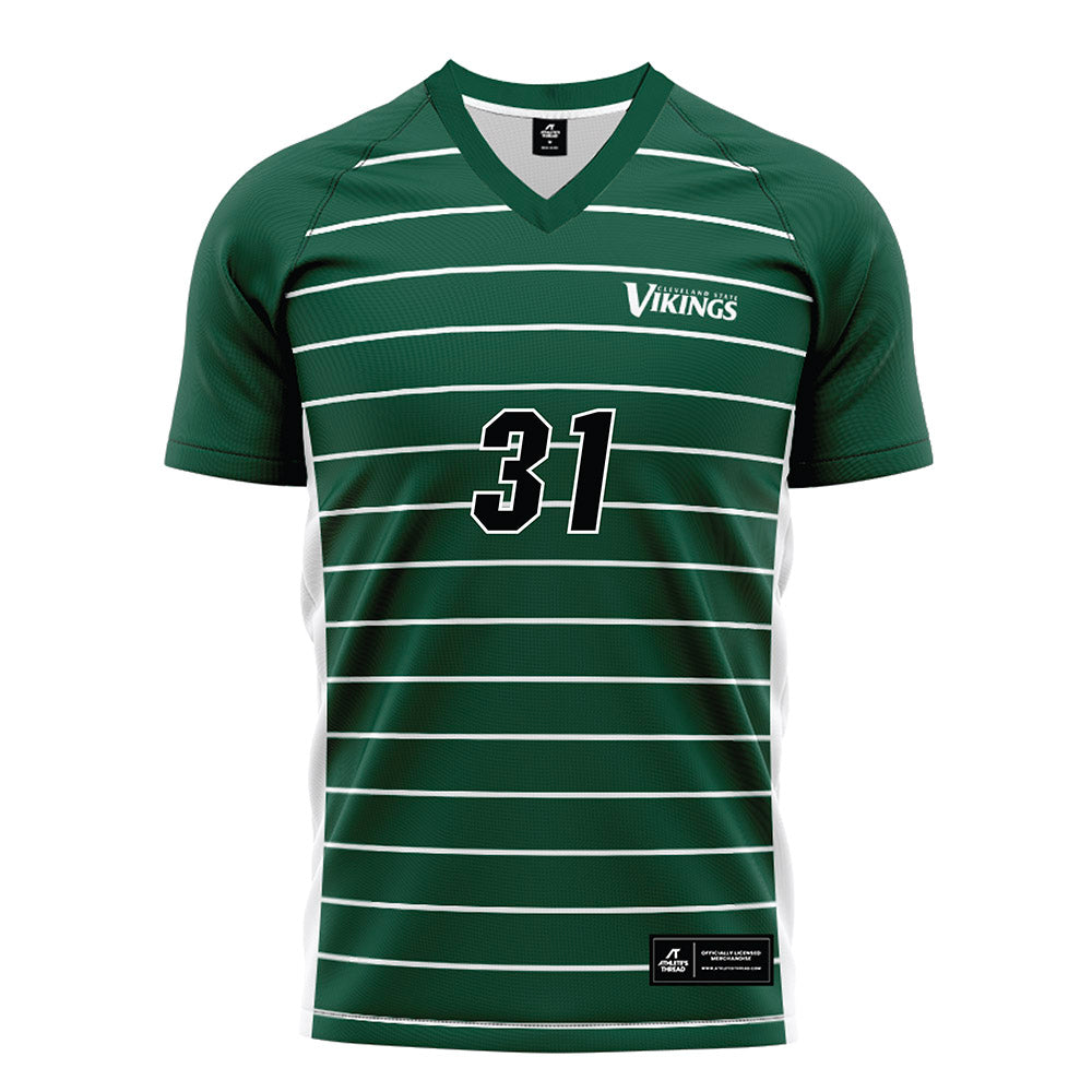 Cleveland State - NCAA Men's Soccer : Bora Eldem - Green Soccer Jersey-0