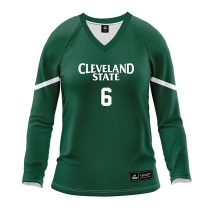 Cleveland State - NCAA Women's Volleyball : Bryn VanVleet - Green Volleyball Jersey-0