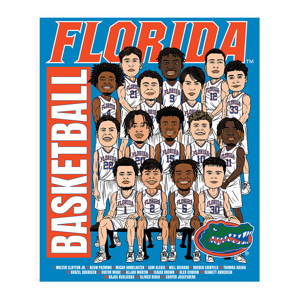 Florida - NCAA Men's Basketball : - Team Caricature Poster 20x24-0