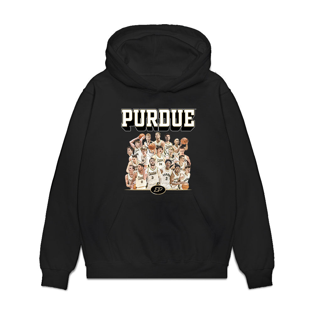Purdue - NCAA Men's Basketball : - Team Collage Premium Hooded Sweatshirt-0