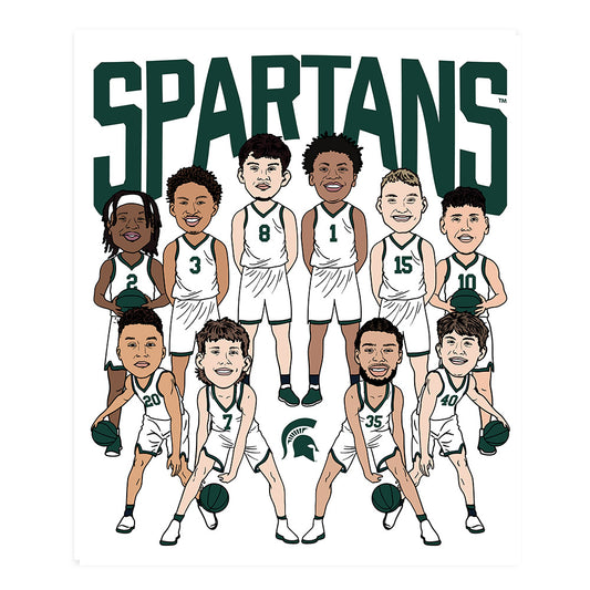 Michigan State - NCAA Men's Basketball : - Team Caricature Poster 20x24-0