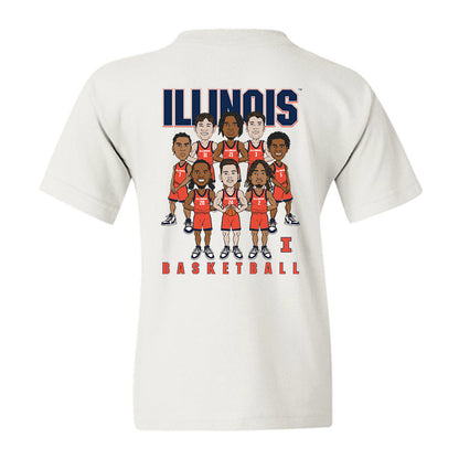 Illinois - NCAA Men's Basketball : - Caricature Youth T-Shirt-1