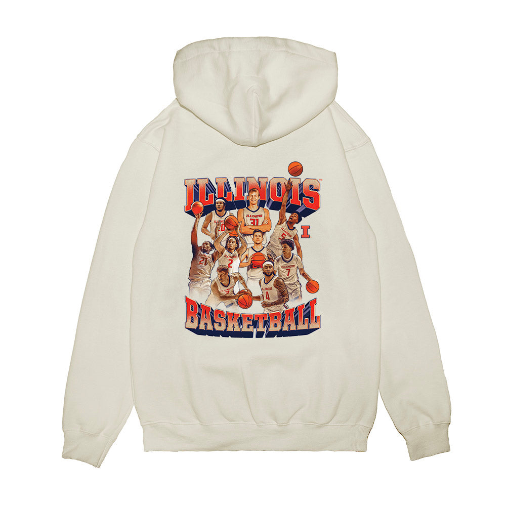 Illinois - NCAA Men's Basketball : - Collage Premium Hooded Sweatshirt-1