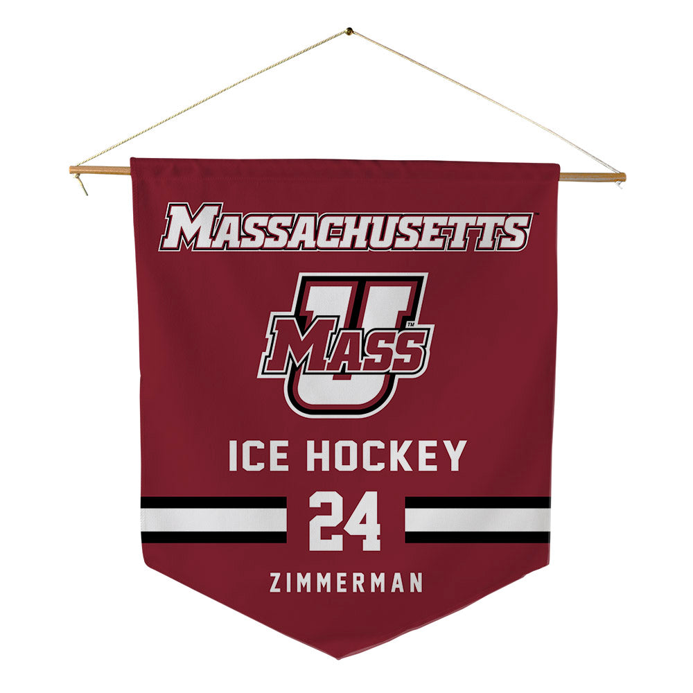 UMass - NCAA Men's Ice Hockey : Elias Zimmerman - Pennant - 18" x 21"-0