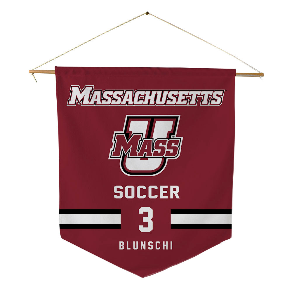 UMass - NCAA Men's Soccer : Jordan Blunschi - Pennant - 18" x 21"-0
