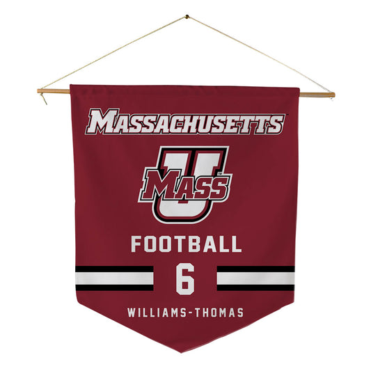 UMass - NCAA Football : Justin Williams-Thomas - Pennant - 18" x 21"-0