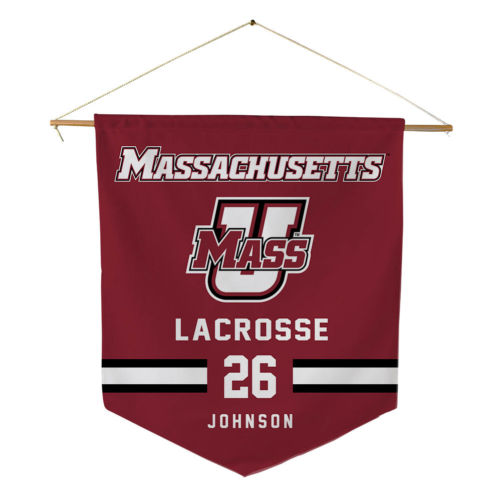 UMass - NCAA Men's Lacrosse : Dylan Johnson - Pennant - 18" x 21"-0