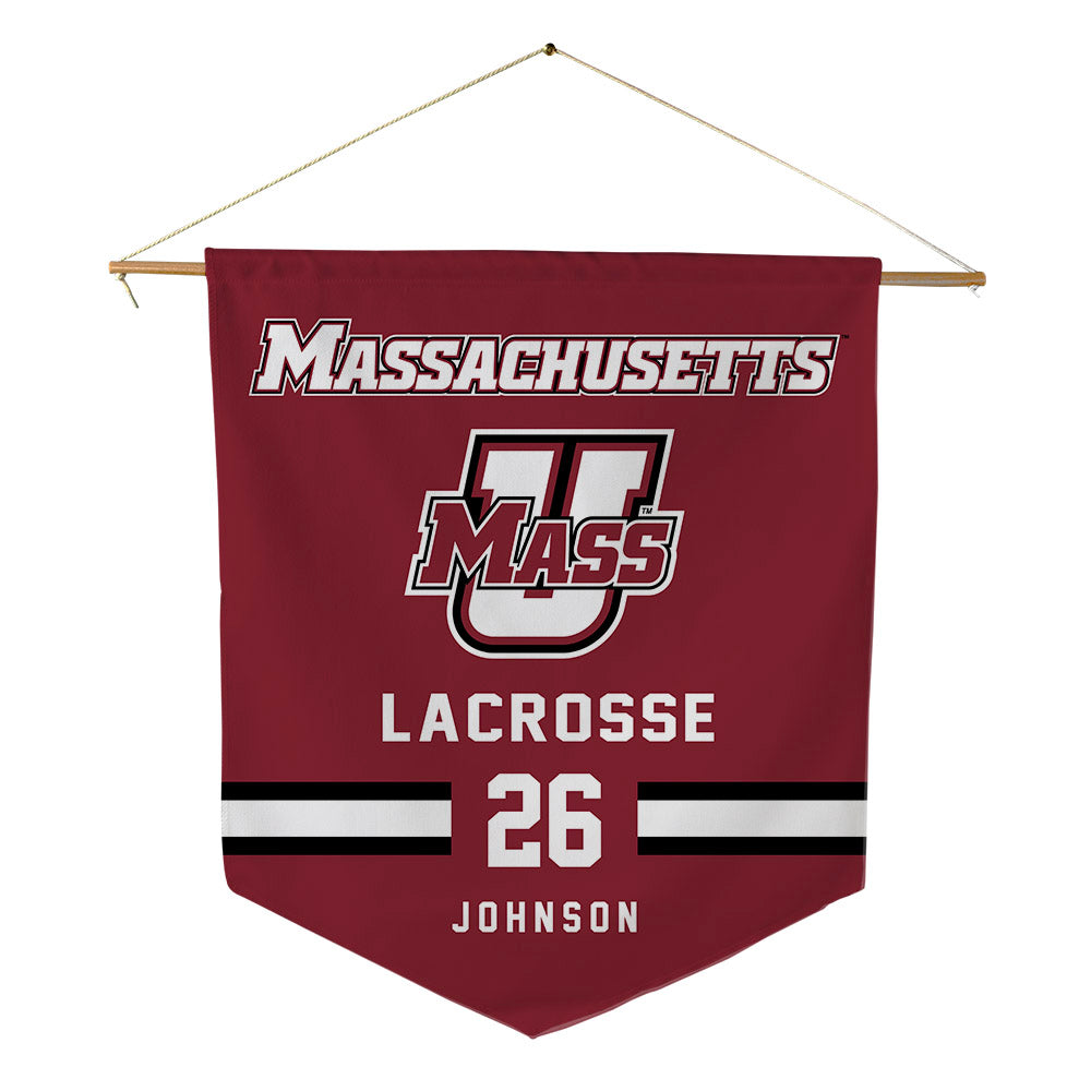 UMass - NCAA Men's Lacrosse : Dylan Johnson - Pennant - 18" x 21"-0