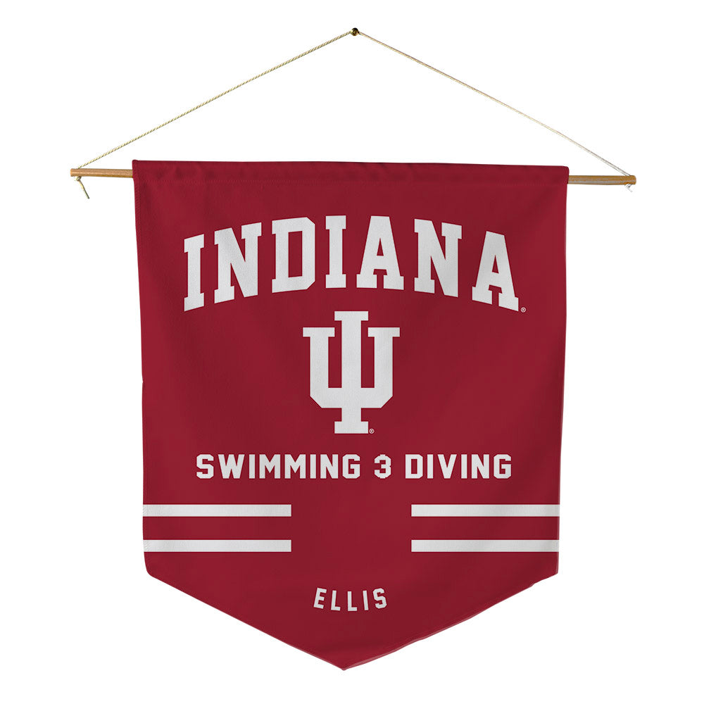 Indiana - NCAA Men's Swimming & Diving : Luke Ellis - Pennant - 18" x 21"-0