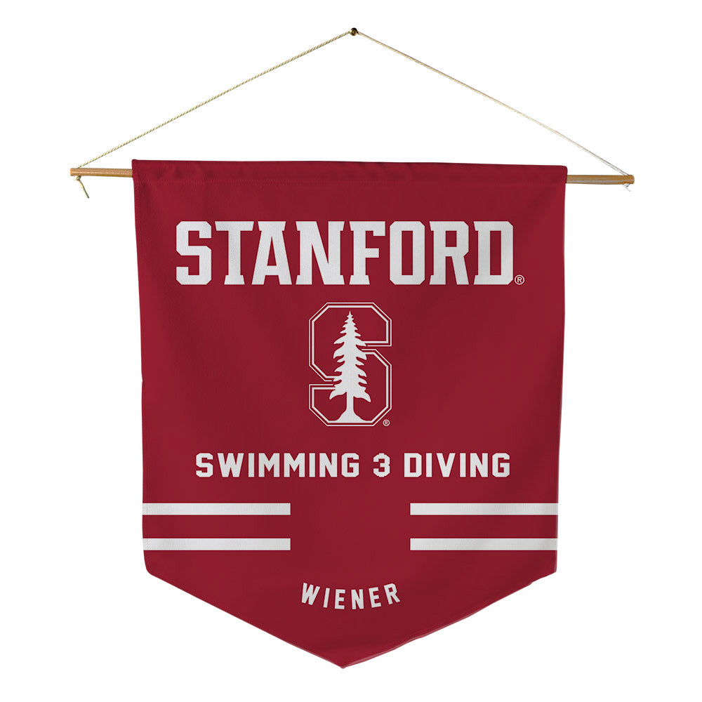 Stanford - NCAA Men's Swimming & Diving : Omer Wiener - Pennant - 18" x 21"-0