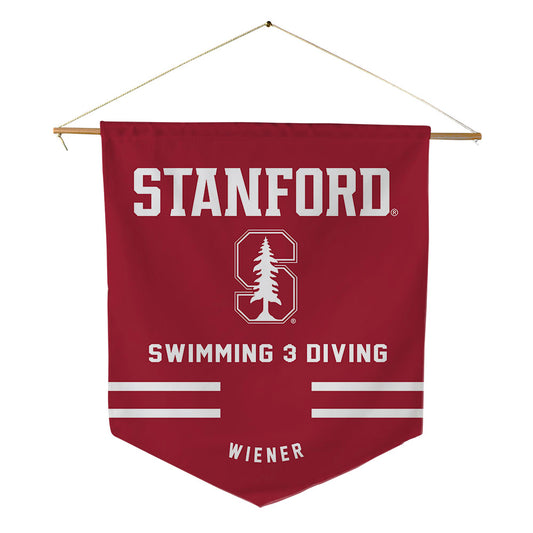 Stanford - NCAA Men's Swimming & Diving : Omer Wiener - Pennant - 18" x 21"-0