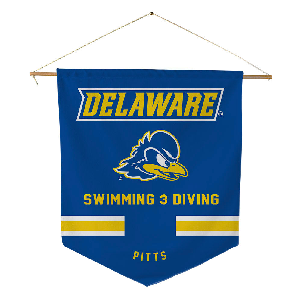 Delaware - NCAA Men's Swimming & Diving : Emanuel Pitts - Pennant - 18" x 21"-0