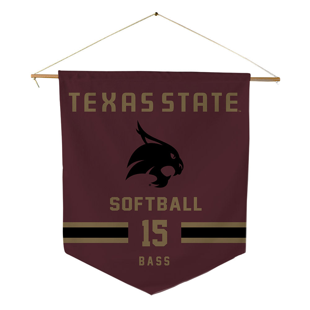 Texas State - NCAA Softball : Karmyn Bass - Pennant - 18" x 21"-0