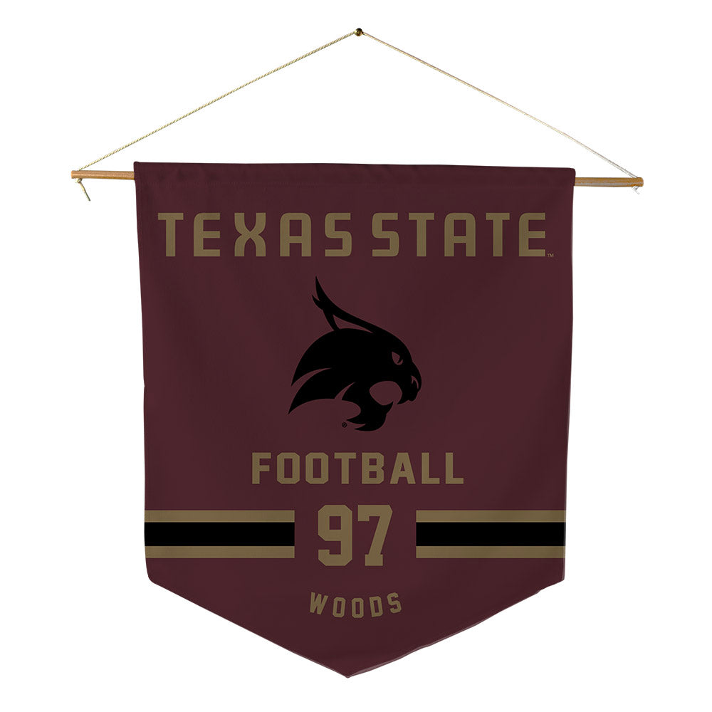 Texas State - NCAA Football : Devarrick Woods - Pennant - 18" x 21"-0