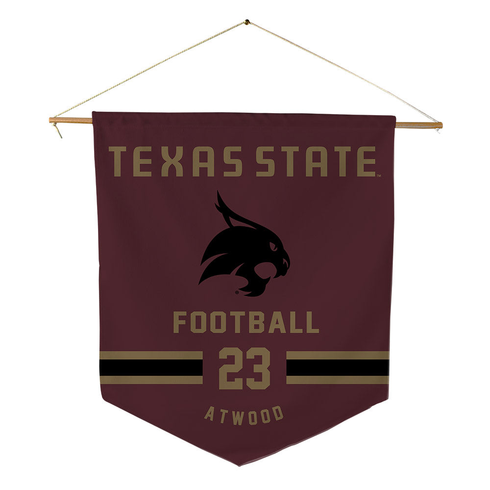 Texas State - NCAA Football : Amarion Atwood - Pennant - 18" x 21"-0