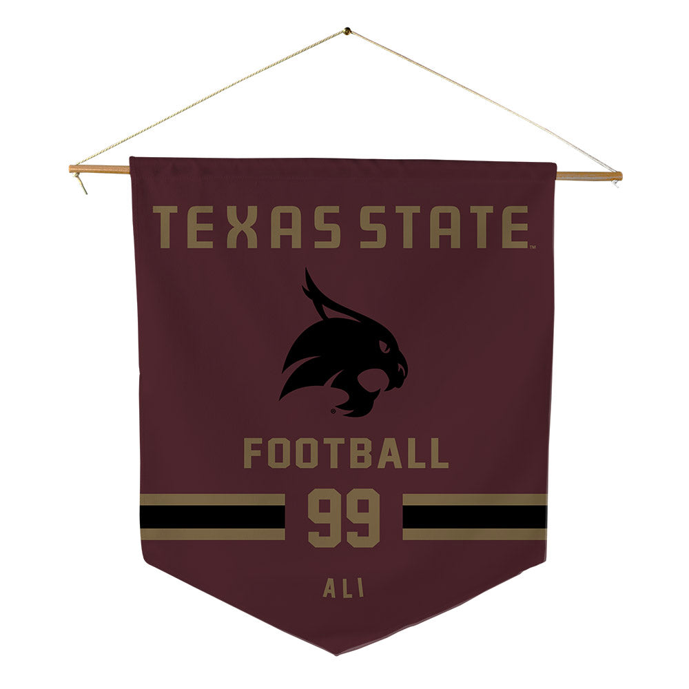 Texas State - NCAA Football : Jussiah Ali - Pennant - 18" x 21"-0