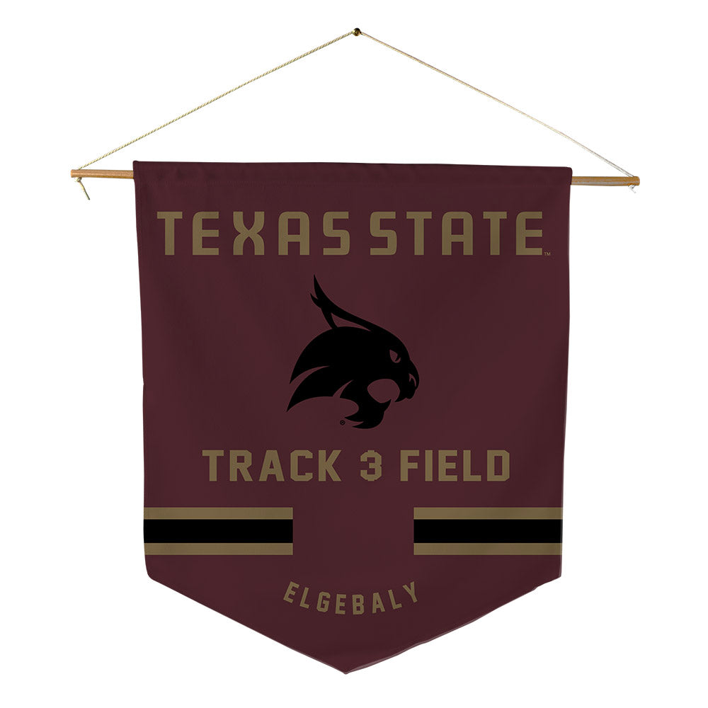 Texas State - NCAA Men's Track & Field : Adam Elgebaly - Pennant - 18" x 21"-0