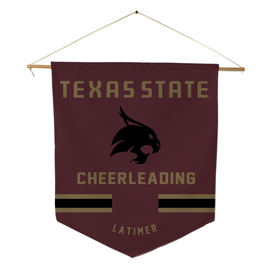 Texas State - NCAA Cheerleading : Gianni Latimer - Pennant - 18" x 21"-0