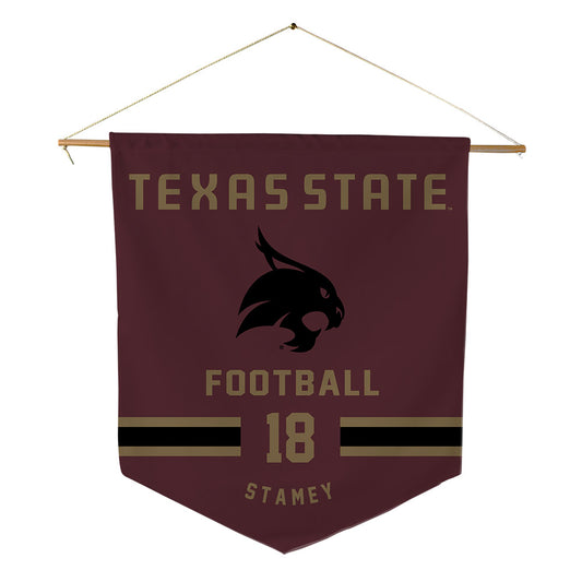 Texas State - NCAA Football : Ty Stamey - Pennant - 18" x 21"-0
