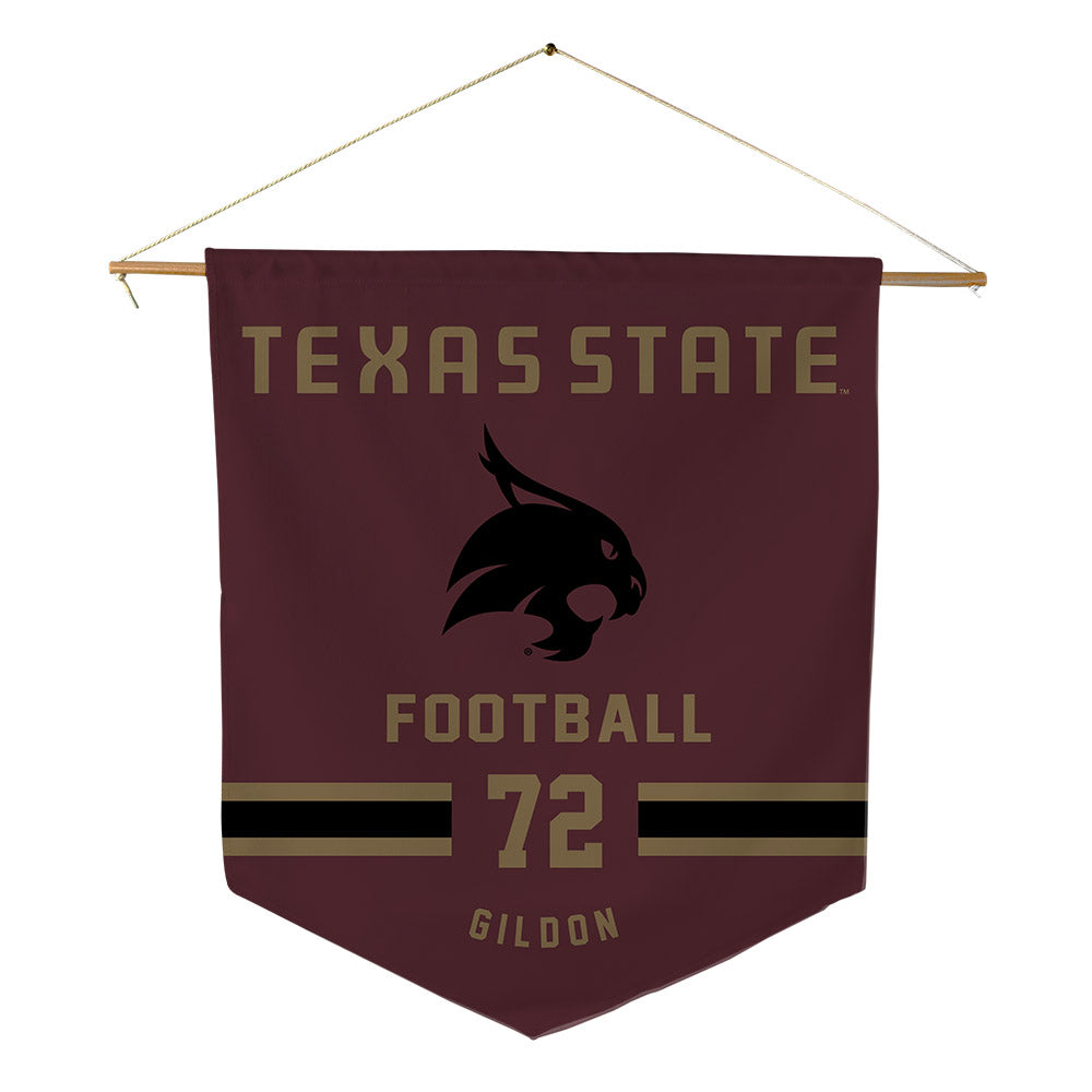 Texas State - NCAA Football : Kirk Gildon - Pennant - 18" x 21"-0