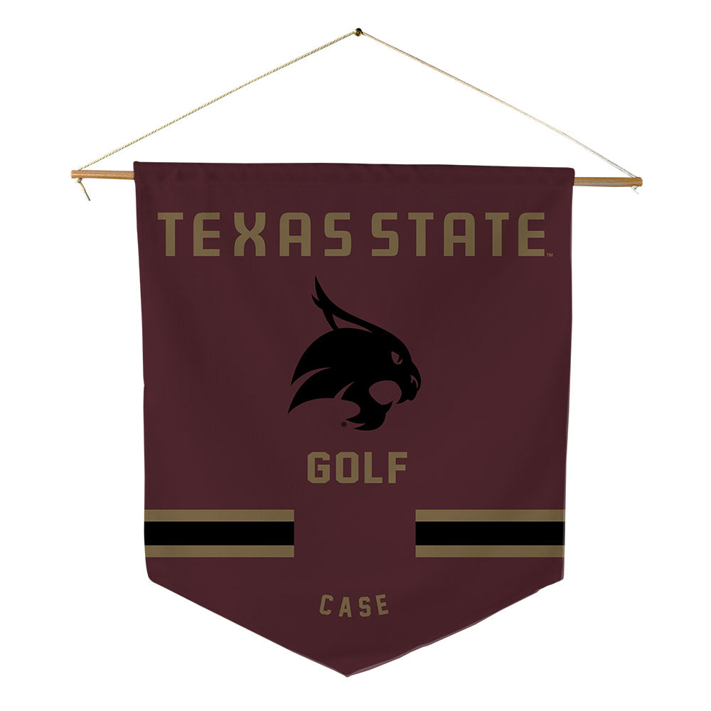 Texas State - NCAA Men's Golf : Corrington Case - Pennant - 18" x 21"-0