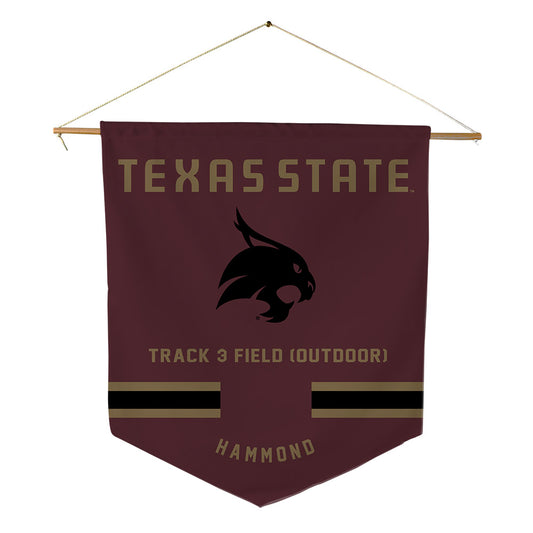 Texas State - NCAA Men's Track & Field : Easton Hammond - Pennant - 18" x 21"-0