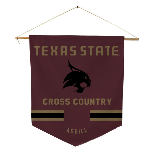 Texas State - NCAA Men's Cross Country : Jaxon Asbill - Pennant - 18" x 21"-0